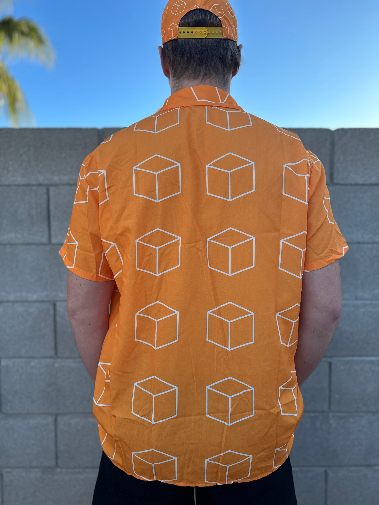 Orange Geometric Polo