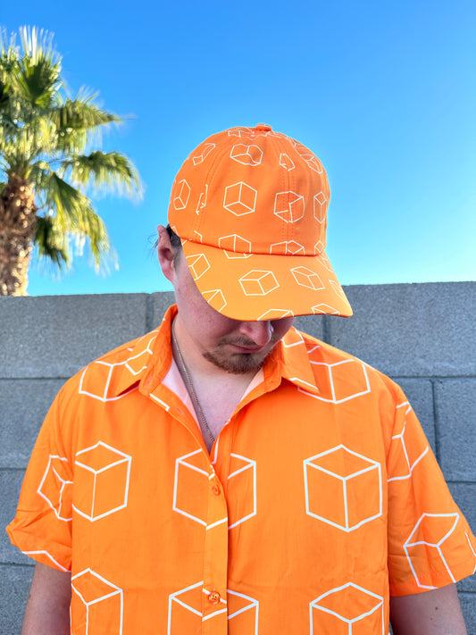 Orange Geometric Baseball Hat