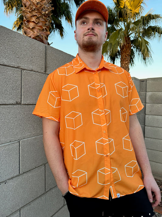 Orange Geometric Polo